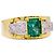 Autre Marque Zweifarbiger Goldbandring, Smaragd und Diamanten. - Ansicht 2