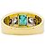 Autre Marque Zweifarbiger Goldbandring, Smaragd und Diamanten. - Ansicht 4