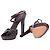 Autre Marque Sandali platform Yves Saint Laurent Rive Gauche marroni effetto croc Marrone - vista 3