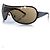 Chanel, Braune Shield-Sonnenbrille mit Strasssteinen