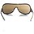 Chanel, Braune Shield-Sonnenbrille mit Strasssteinen - Ansicht 5