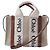 Borsa a mano 2Way Chloé Woody Mini in tela e pelle Beige x Brown