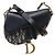 Autre Marque Borsa a tracolla Christian Dior Saddle Mini Oblique x Pelle in blu navy