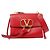 Borsa a tracolla in pelle Valentino Garavani VRing in rosso