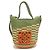 Sac Mini Tote Loewe Slit en raphia et cuir de veau Beige Kaki - vue 2