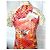 Autre Marque Anatopik Abito Camicia Corto con Stampa Agrumi e Pois Rosa Rosso Multicolore Beige Arancione Giallo - vista 4