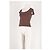 Autre Marque Top recto de viscosa marrón LILYSILK Talla S Castaño - vista 4