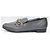 Mocassini Chanel in pelle grigia con catena oro D'oro Grigio - vista 6