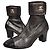 Chanel Metallic-Leder Stiefeletten mit CC-Logo Schwarz Metallisch