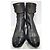 Chanel Metallic-Leder Stiefeletten mit CC-Logo Schwarz Metallisch - Ansicht 3