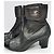 Chanel Metallic-Leder Stiefeletten mit CC-Logo Schwarz Metallisch - Ansicht 4