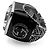Anel GUCCI com detalhe Interlocking e cristais Preto Prata - vista 3