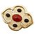 Christian Dior Strass-Brosche Schwarz Rot