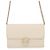 Cartera con cadena Gucci de piel con G entrelazadas Crudo
