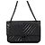 Borsa a tracolla con catena Chanel 2.55 in pelle di vitello invecchiata chevron Nero