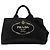 Prada Large Canvas Canapa Logo Tote Schwarz