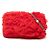 Borsa crossbody Miu Miu in shearling rosso con catena di perle