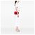 Borsa crossbody Miu Miu in shearling rosso con catena di perle - vista 6