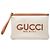Clutch Gucci in tela beige con logo