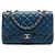 Chanel Blue Jumbo Classic Lambskin Single Flap Blau Dunkelblau