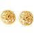 Orecchini a clip rotondi Chanel Gold CC placcati oro D'oro