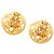Orecchini a clip rotondi Chanel Gold CC placcati oro D'oro - vista 2