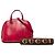 Borsa Gucci Nice Dome Small in pelle verniciata Microguccissima rosa - vista 8