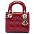 Autre Marque Dior Red Mini Patent Cannage Lady Dior Rosso Bordò