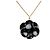 Collana con pendente Chanel Black CC placcata oro smalto Camélia Nero - vista 2