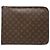 Louis Vuitton Brown Monogram Poche Documents Portfolio 30 Castaño