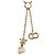 Autre Marque Collana lunga Dior Gold placcata oro con strass e perle sintetiche CD Tribal D'oro - vista 3