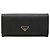 Prada Black Saffiano Bifold Long Wallet Schwarz