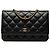 Chanel Black CC Quilted Caviar Wallet on Chain Schwarz