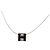 Collana con pendente Hermès Silver Palladium Plated Enamel Cage D H Argento - vista 2