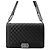 Borsa a tracolla Chanel in vitello martellato nero