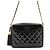 Borsa a tracolla con catena Chanel in pelle verniciata nera Nero