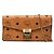 Cartera bandolera MCM Visetos Logogram Tracy Chain Castaño