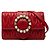 Borsa a tracolla con catena Miu Miu Matelassé in pelle rossa Rosso