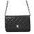 Cartera con cadena Chanel Black Matelassé Negro