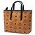 Bolso de mano/Bolso de hombro MCM Visetos Logogram Castaño Negro - vista 2