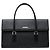 Borsa a mano in pelle nera Burberry Nova Check Nero