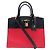 City Steamer BORSA A MANO LOUIS VUITTON STEAMER PM M54868 PELLE NERO ROSSO CON TRACOLLA