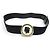JEANNE LANVIN MEDAILLON GÜRTEL AUS LEDER UND STRETCH-CANVAS T68-88CM BLACK BELT Schwarz