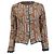 Fendi Jeans FF Logo Knopf-Cardigan aus brauner Wolle Rot