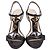 Sandali con tacco T-Strap in pelle verniciata nera con cristalli Prada Nero - vista 2