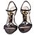 Sandali con tacco T-Strap in pelle verniciata nera con cristalli Prada Nero - vista 6