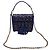 Borsa a tracolla Tory Burch Fleming Printed Box in pelle blu
