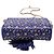Borsa a tracolla Tory Burch Fleming Printed Box in pelle blu - vista 5