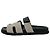 Sandali Hermès Chypre in tela e pelle bianco e nero - vista 7