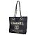 Chanel Deauville Shopper mit Kette Marineblau